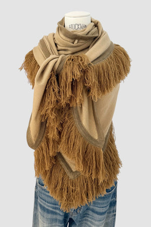 Choice by Réjane Rosenberger Cashmere Poncho multi camel
