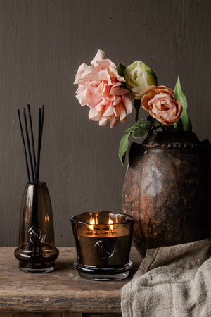 Gommaire SMALL Hurricane glass "Daniel" smoky brown