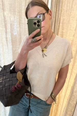 KNIT TED cuddly cardigan "BECKY" cream