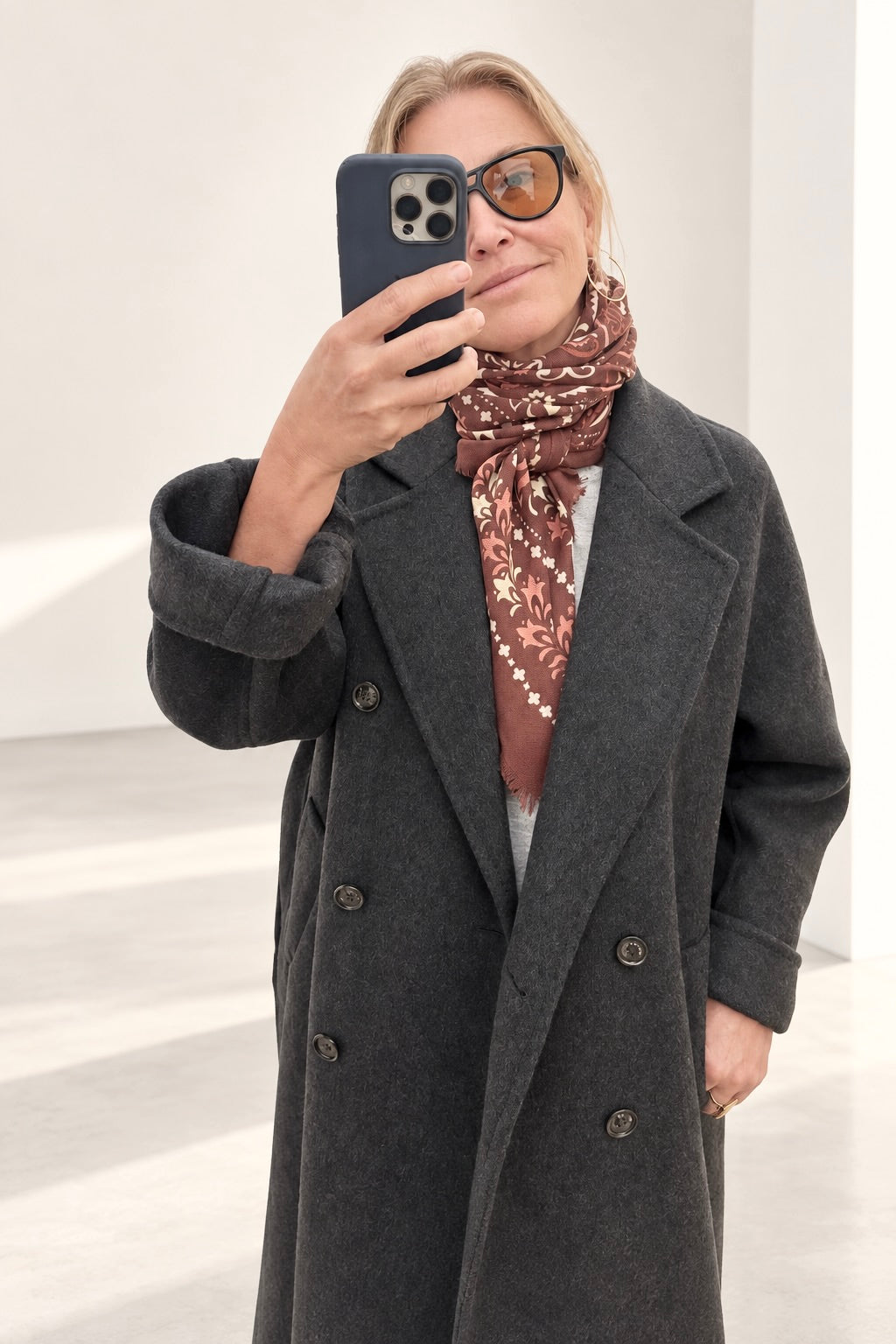 HELMUR Wool/Cashmere Mantel "HAMILTON" antra