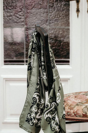 MAISON LECOMTE FLAMANT Baumwollschal "Bandana" khaki