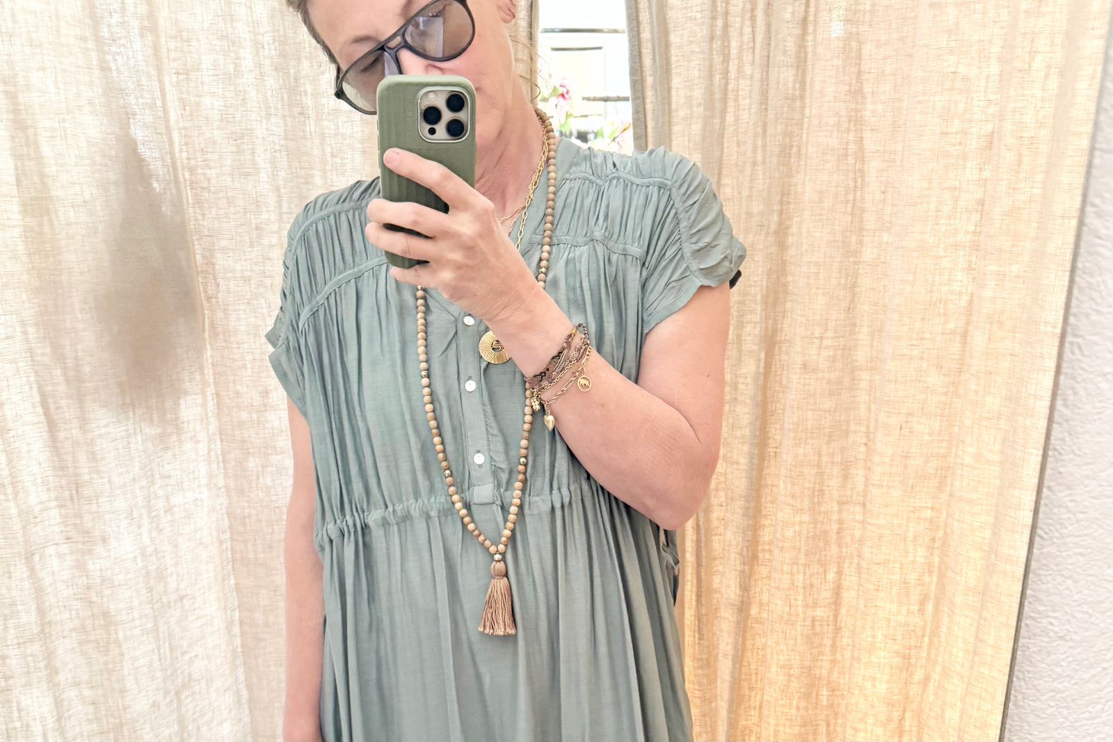 MAISON HOTEL Maxikleid "AGNES" moss