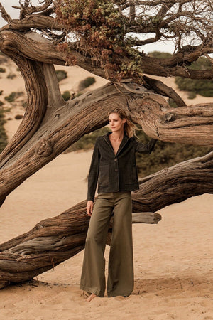 VIA MASINI  Baumwollhose "PANTEI" kaki