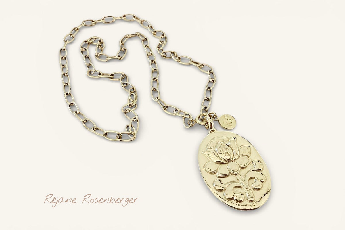 REJANE ROSENBERGER DESIGN silver necklace "Lotus" oval