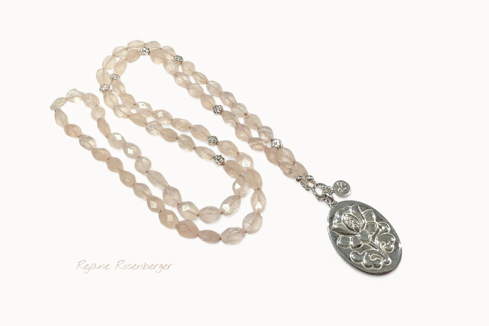 REJANE ROSENBERGER DESIGN Rosenquarzkette "Lotus" oval