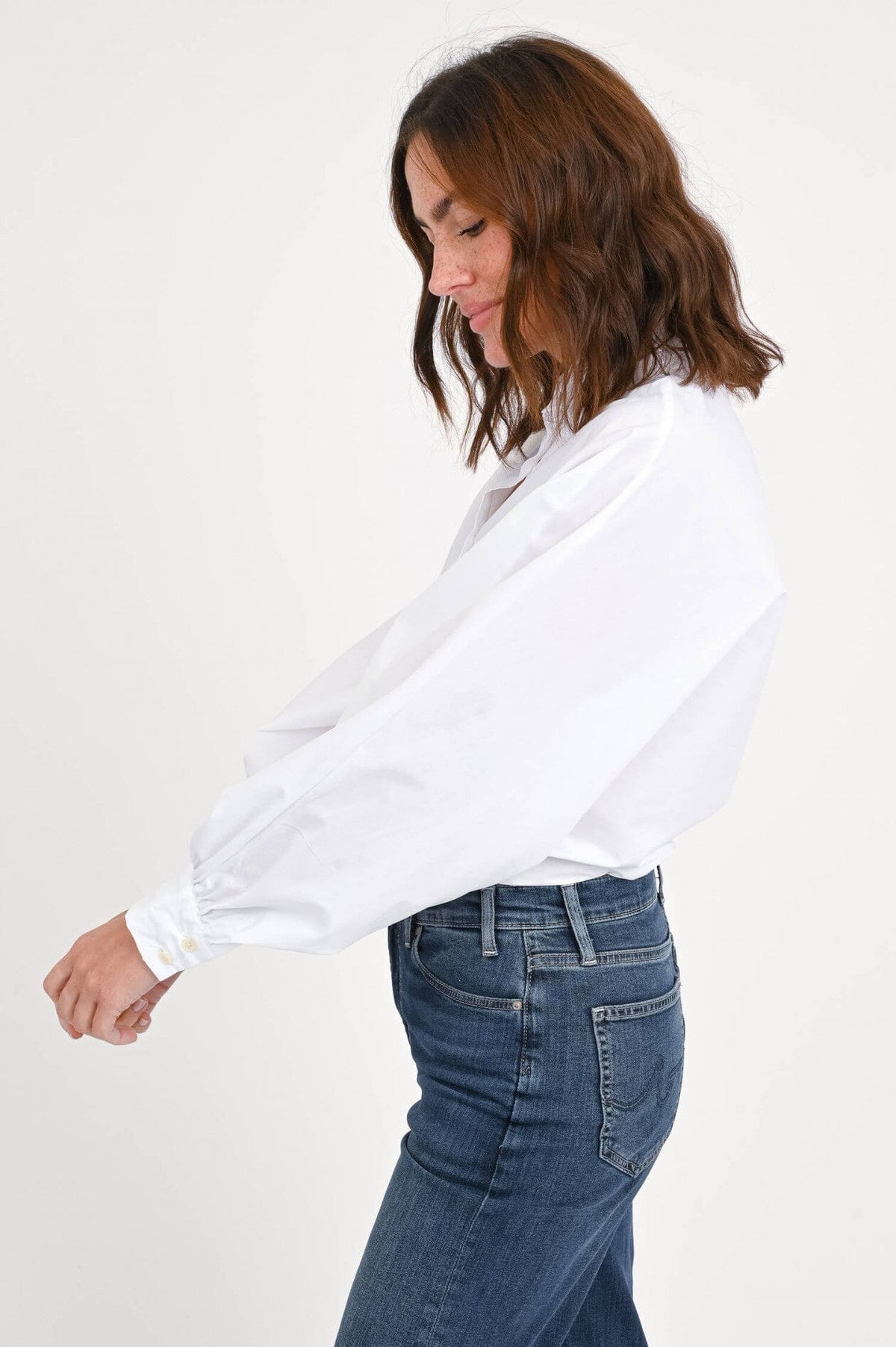 SOSUE Baumwollbluse "Antonia" slim weiss