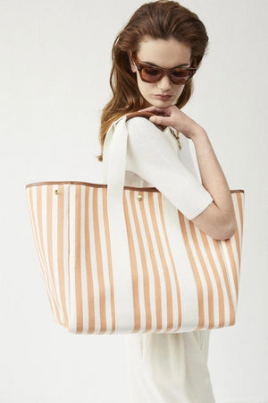 Cotton bag "Palais Royal" large camel stripe