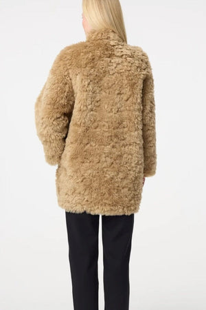 KNIT TED Fakefur Jacke "AKI" hazel