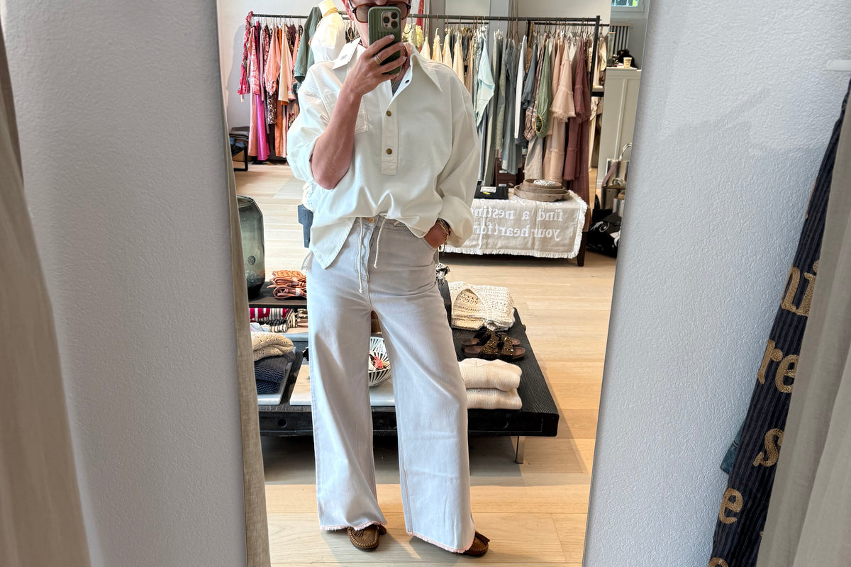 HAPPY HOUSE Le Pantalon - Jeans  "OVERSIZE"  chanel wash