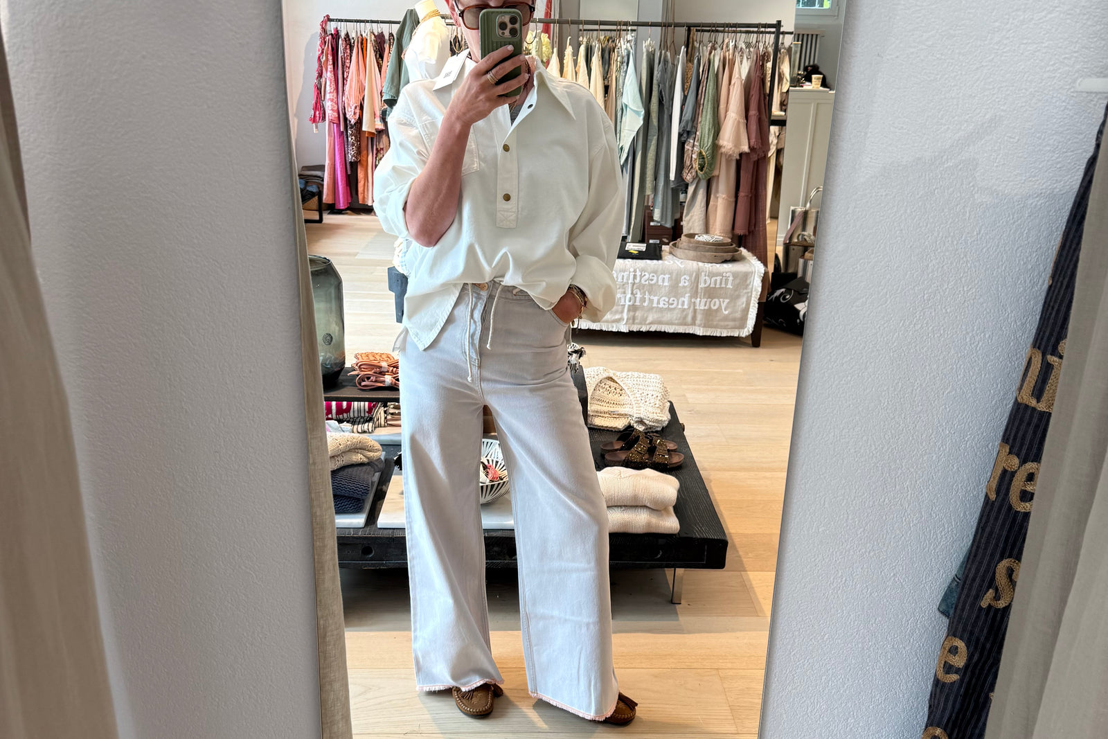 HAPPY HOUSE Le Pantalon - Jeans  "OVERSIZE"  chanel wash