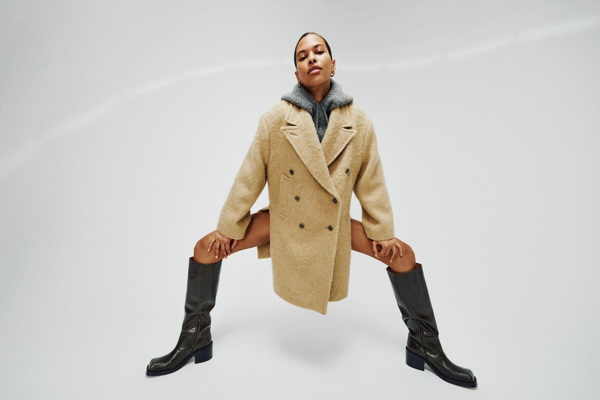 RABENS SALONER Fuzzy Oversized "LEANNA" sand