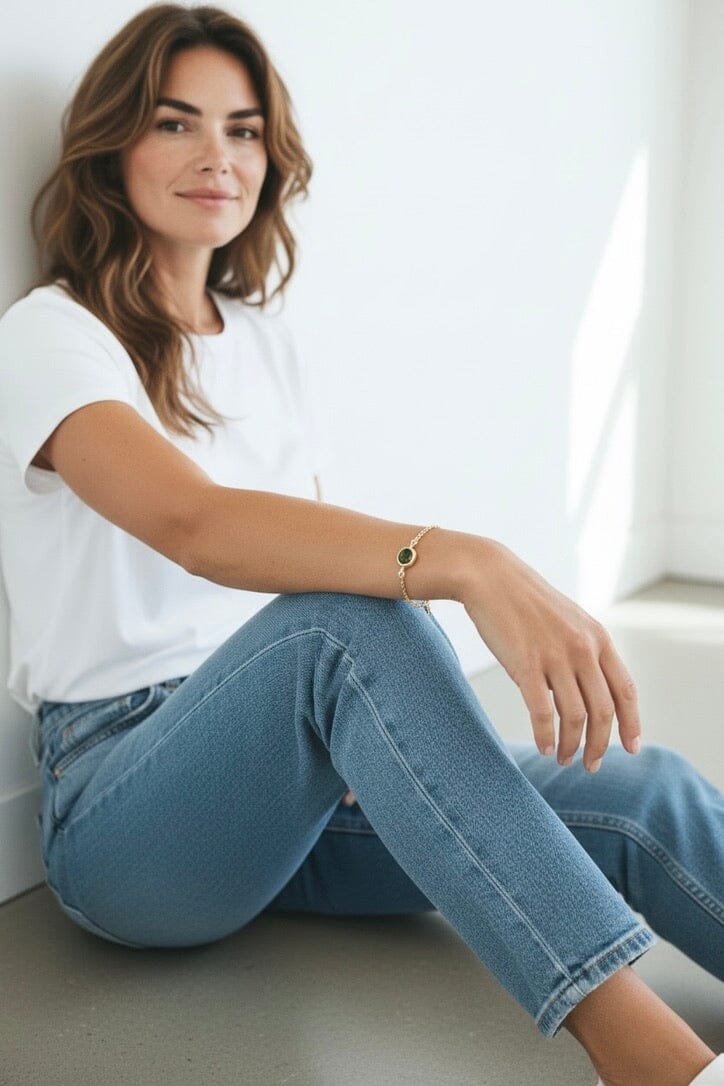 REJANE ROSENBERGER DESIGN Champagnergoldarmband "STONE" diverse