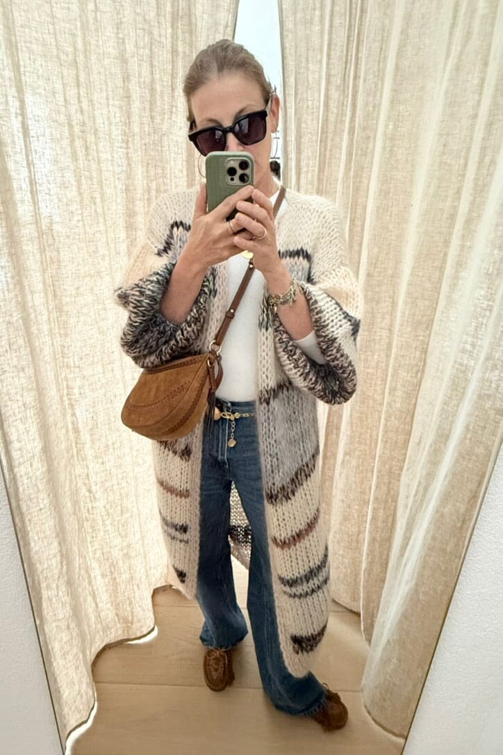 MAIAMI Hand - Strickmantel pearl mélange