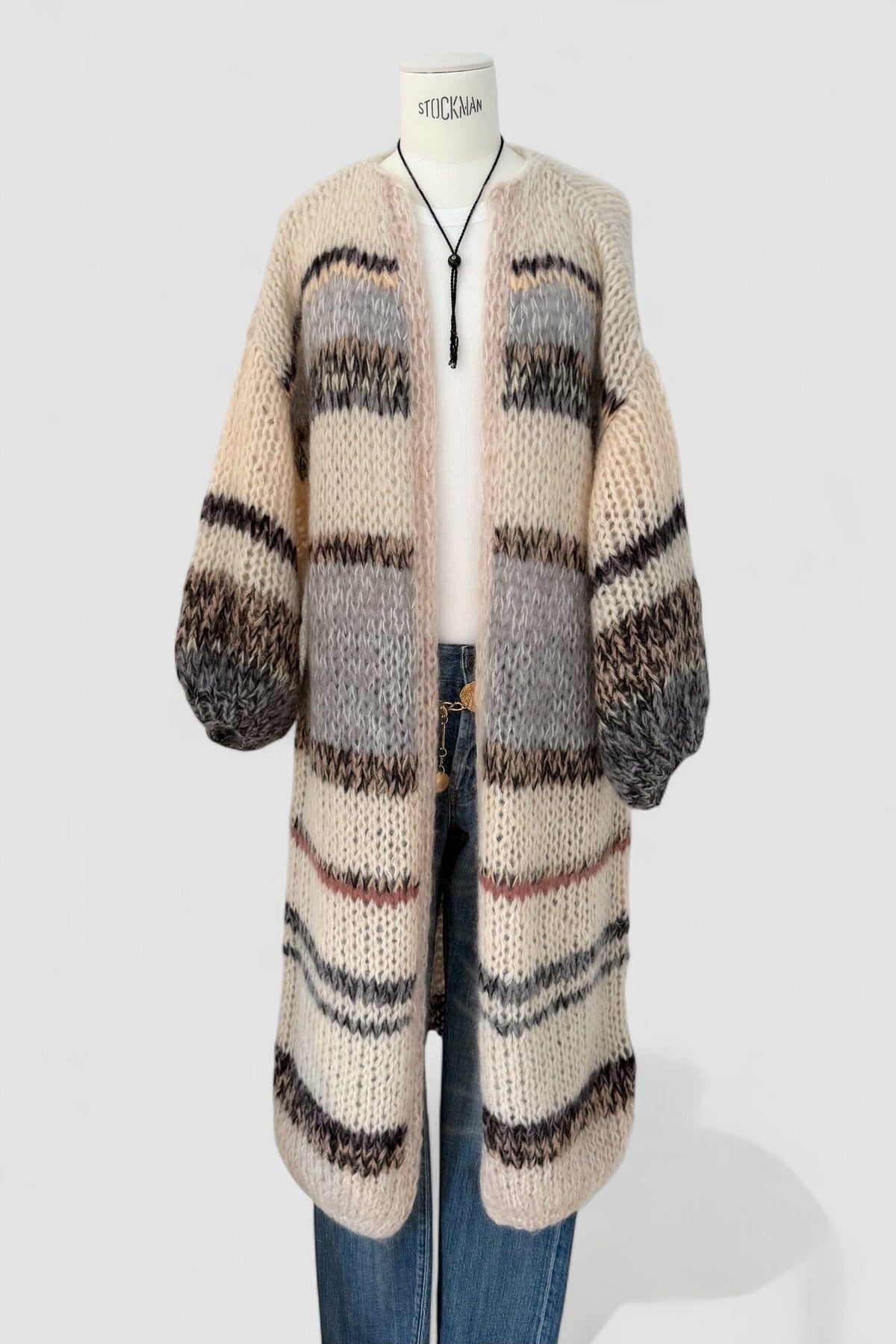 MAIAMI Hand - Strickmantel pearl mélange