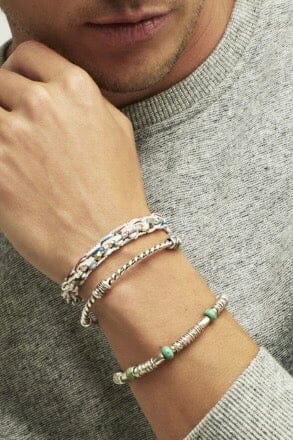 GAS BIJOUX  Messingarmband "TORSADE" versilbert
