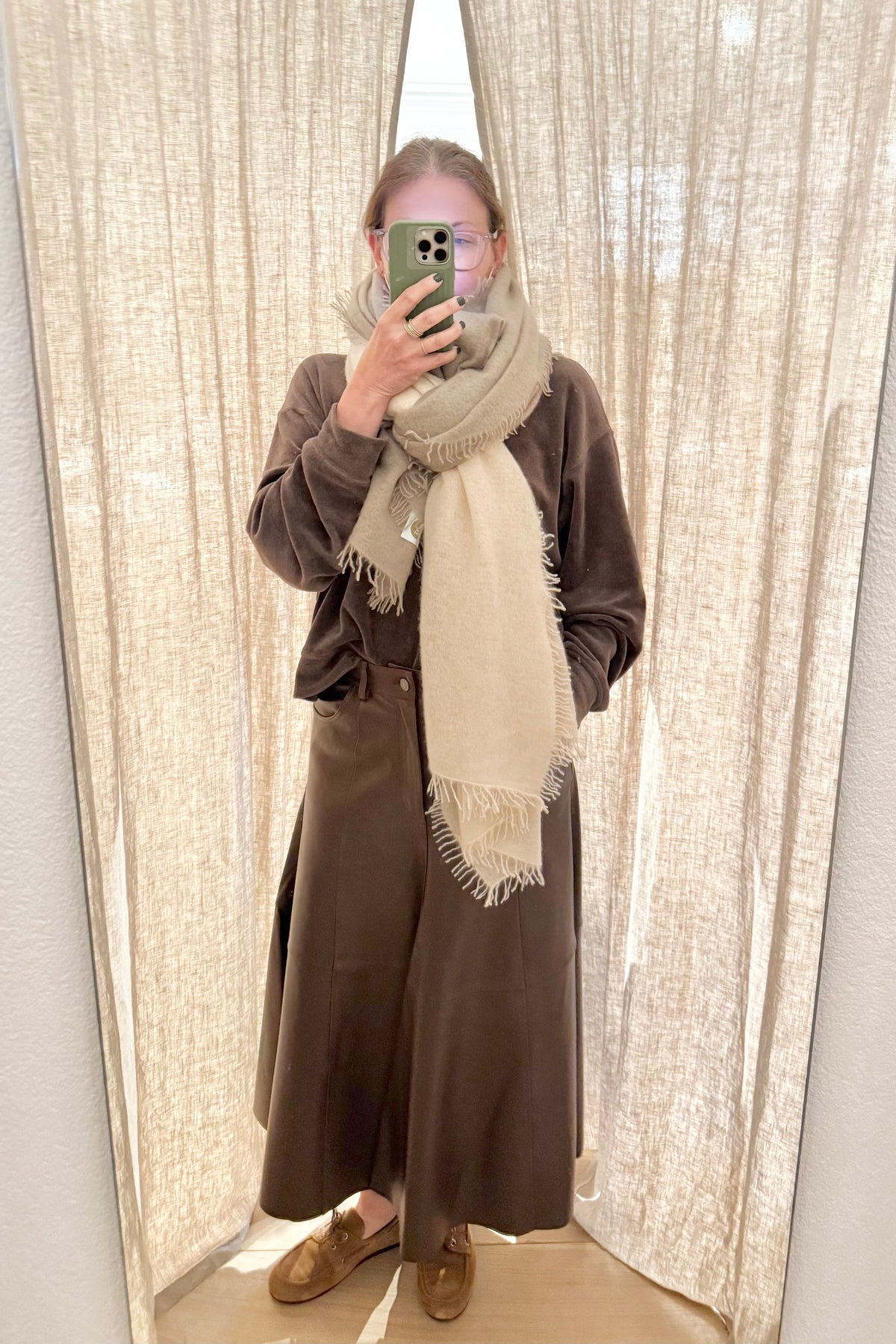 HAIKURE Lederjupe "SERENITY" brown