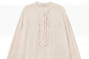 SOSUE Baumwollbluse Ruffle "Bruna" beige