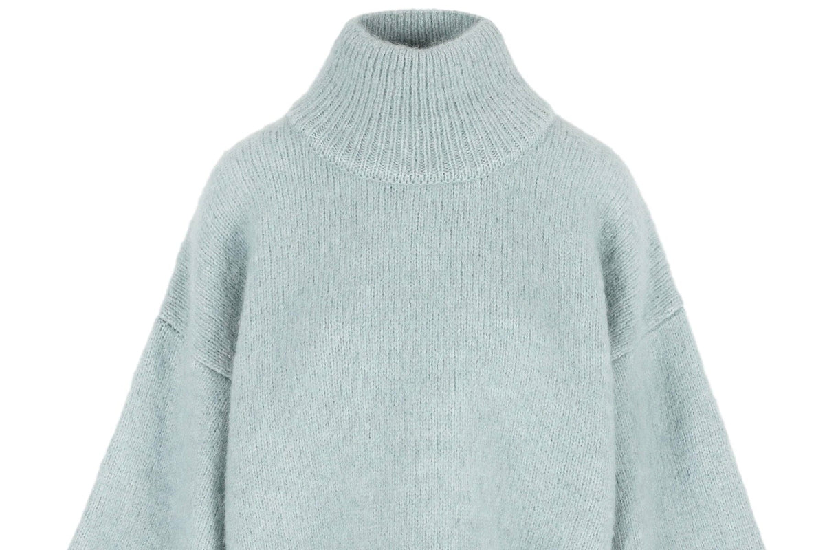 I LOVE MR MITTENS Chunky Wool "NAOMI" Sweater light blue
