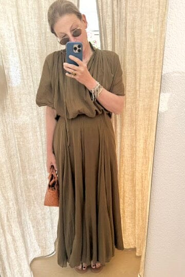 LAURENCE BRAS Baumwollbluse "WHEELESS" khaki