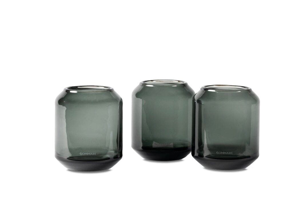 Gommaire SMALL Hurricane glass "Daniel" smoky brown