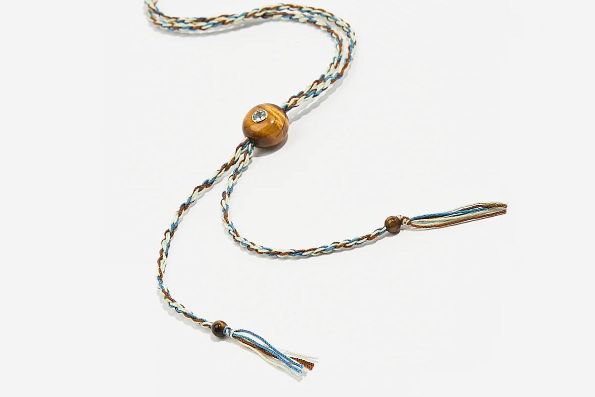 TAMARA TAICHMANN Baumwollkette "Candy"  Tiger Eye cobalt/cinnamon