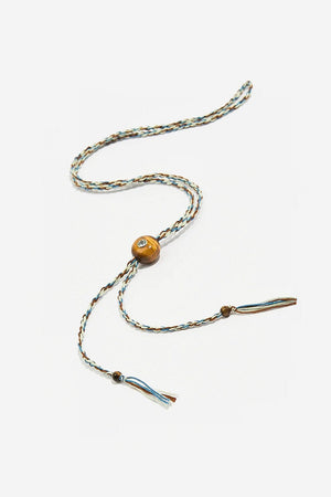 TAMARA TAICHMANN Baumwollkette "Candy"  Tiger Eye cobalt/cinnamon