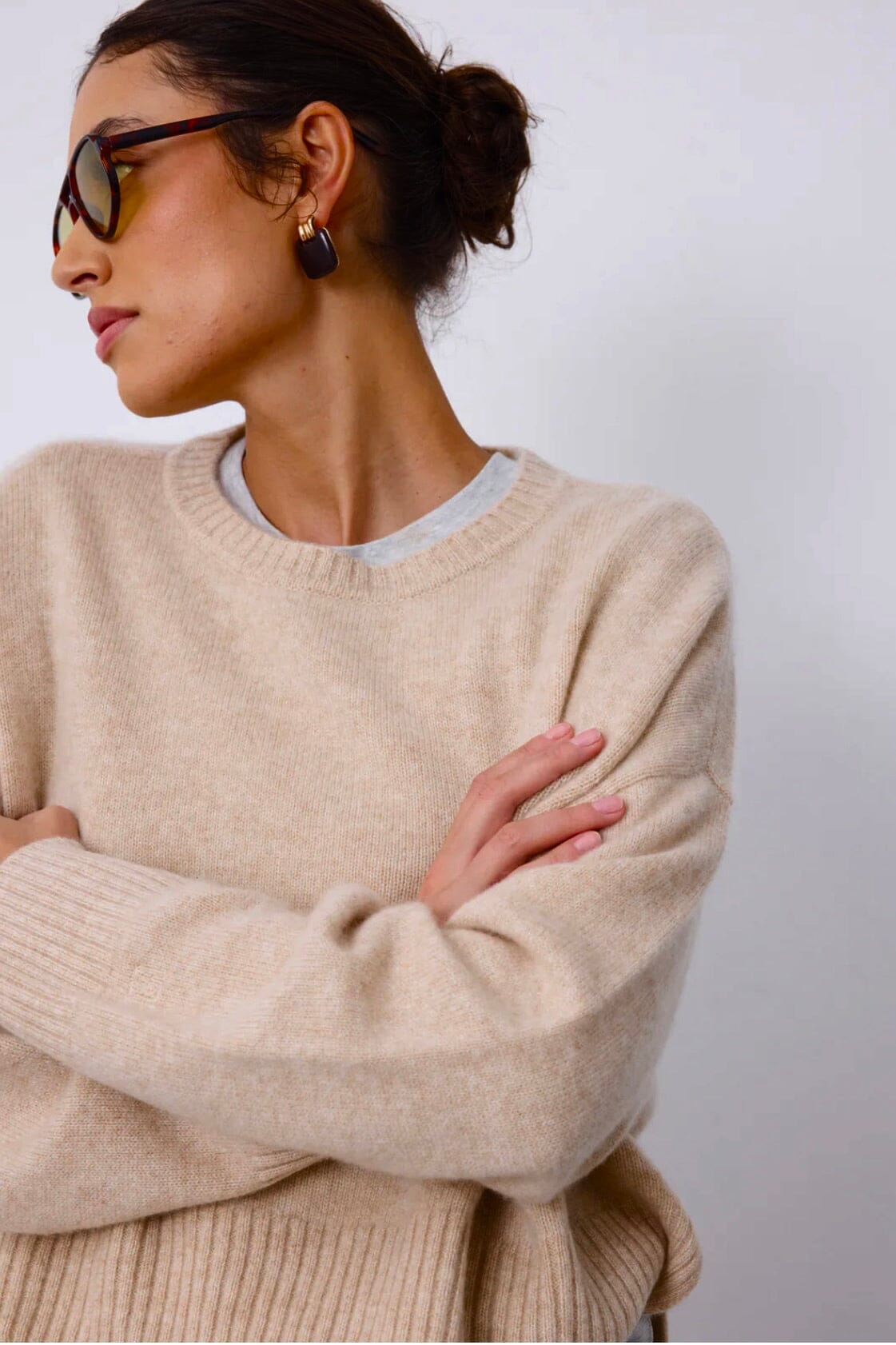 NOTSHY Cashmere Pullover "TAYRA" beige chiné