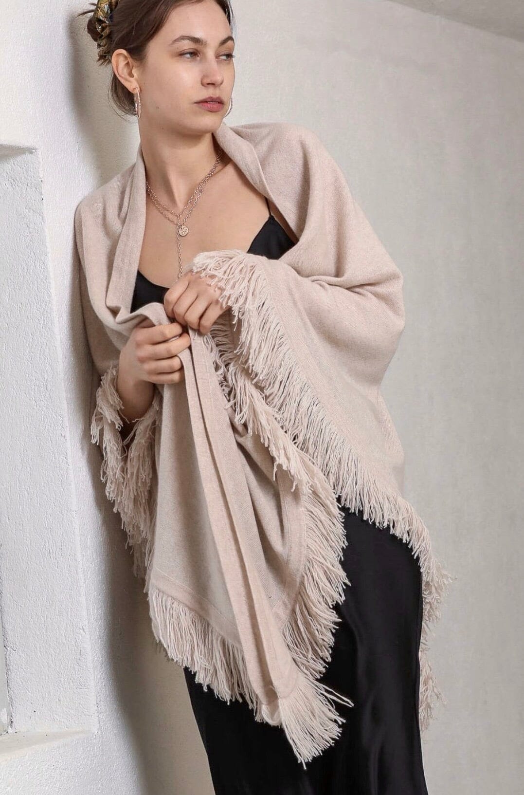 Choice by Réjane Rosenberger Cashmere Poncho oatmeal