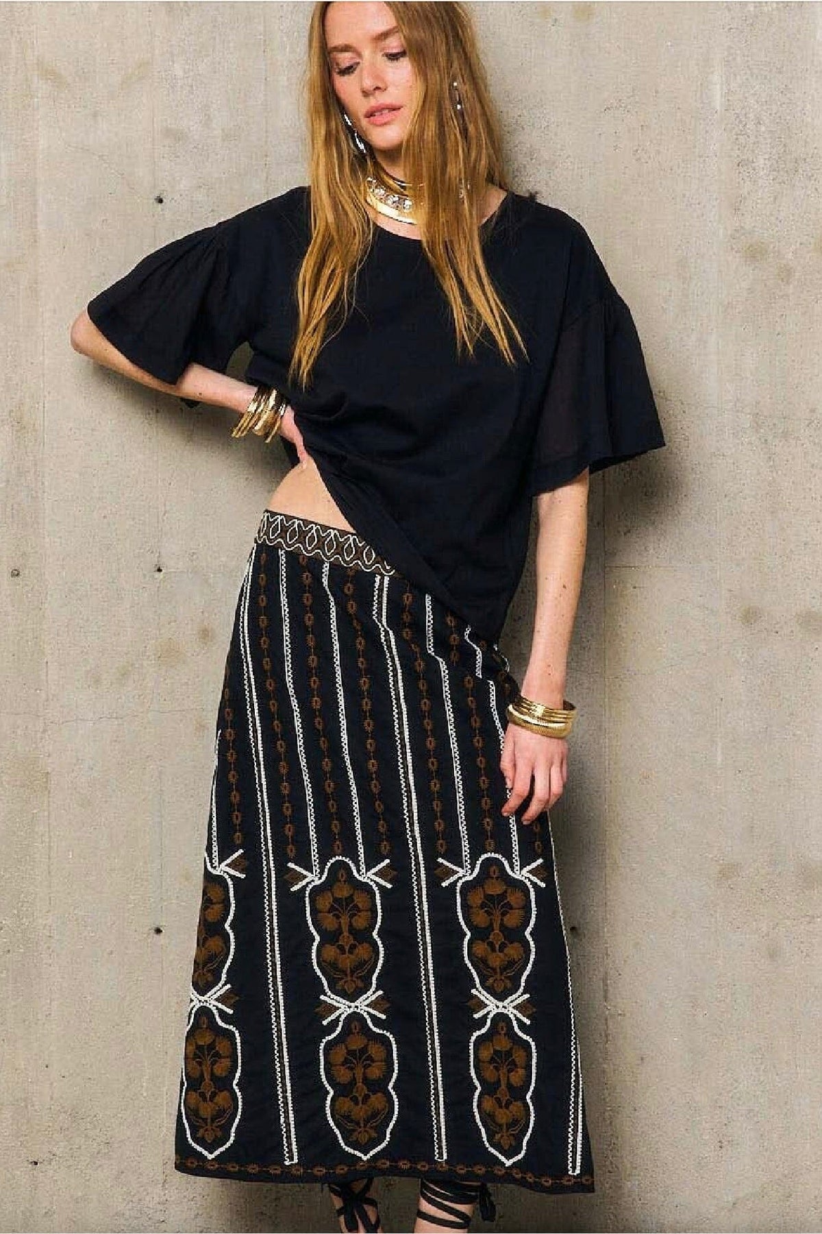 STELLA FOREST T-Shirt "SABRINA" schwarz