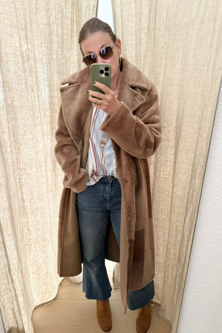 UTZON Shearlingmantel "CLARK" camel