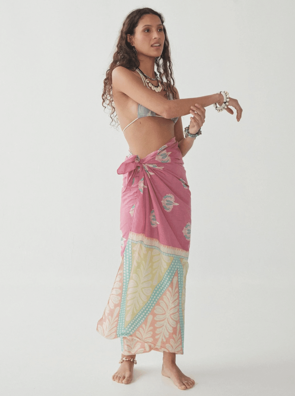 MAISON HOTEL Baumwollpareo "MATHILDE" fragola (C)