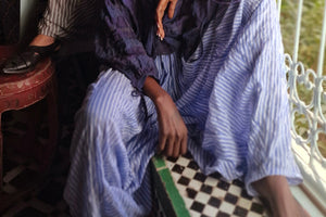 CLARAMONTE cotton kaftan "ALI" blue stripe