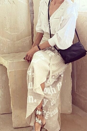 KARIEN BELLE Pareo Skirt "POETRY" charcoal