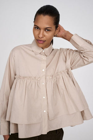 RABENS SALONER  Baumwollbluse "SHAKER" weiss