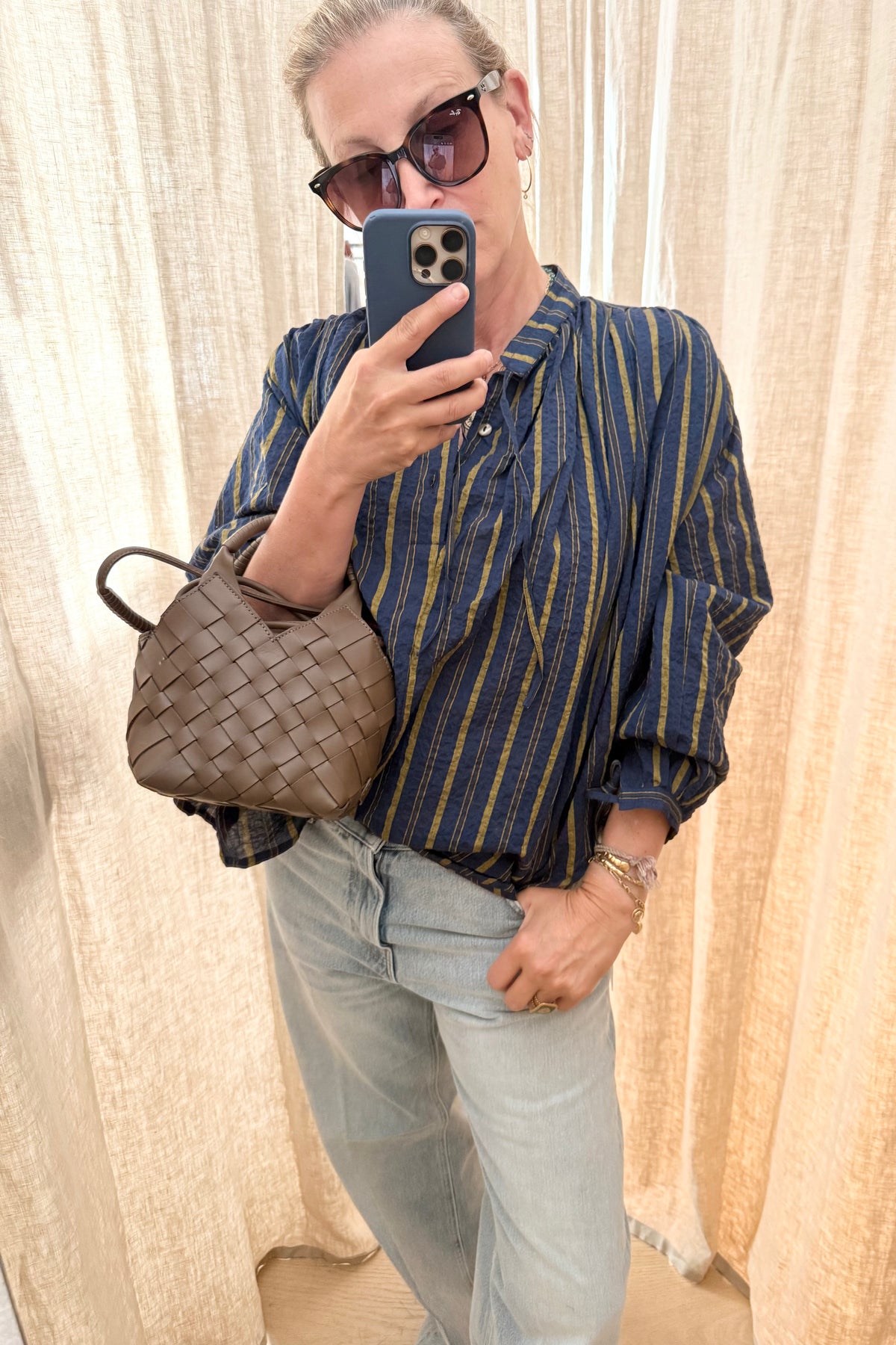 CLARAMONTE cotton blouse "Nina" patch black