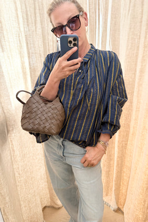 CLARAMONTE cotton blouse "Nina" patch black