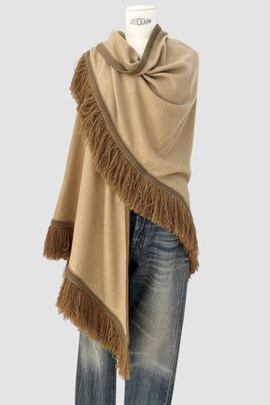Choice by Réjane Rosenberger Cashmere Poncho multi camel
