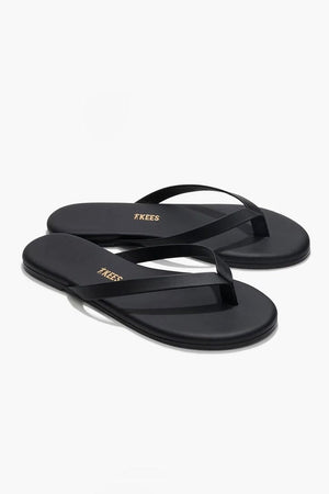 TKEES Leder Flip Flop "BOYFRIEND" schwarz