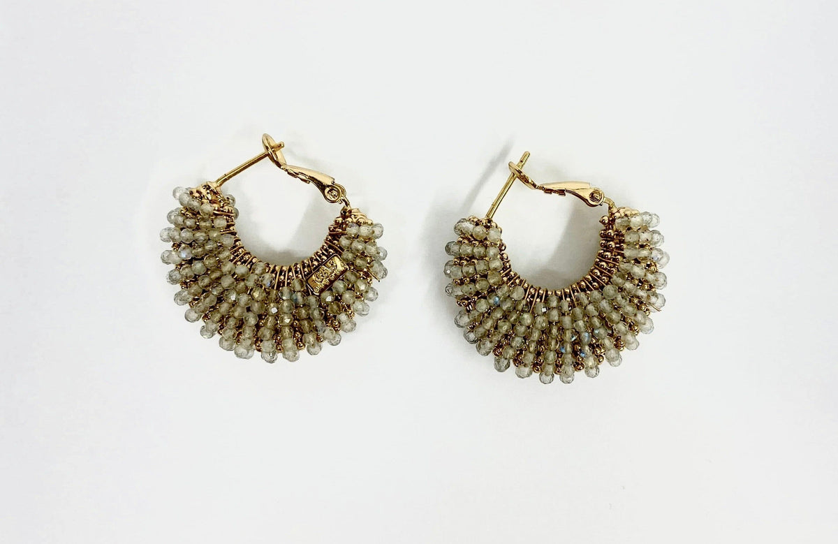 GAS BIJOUX Creolen "IZZIA" Labradorite grau