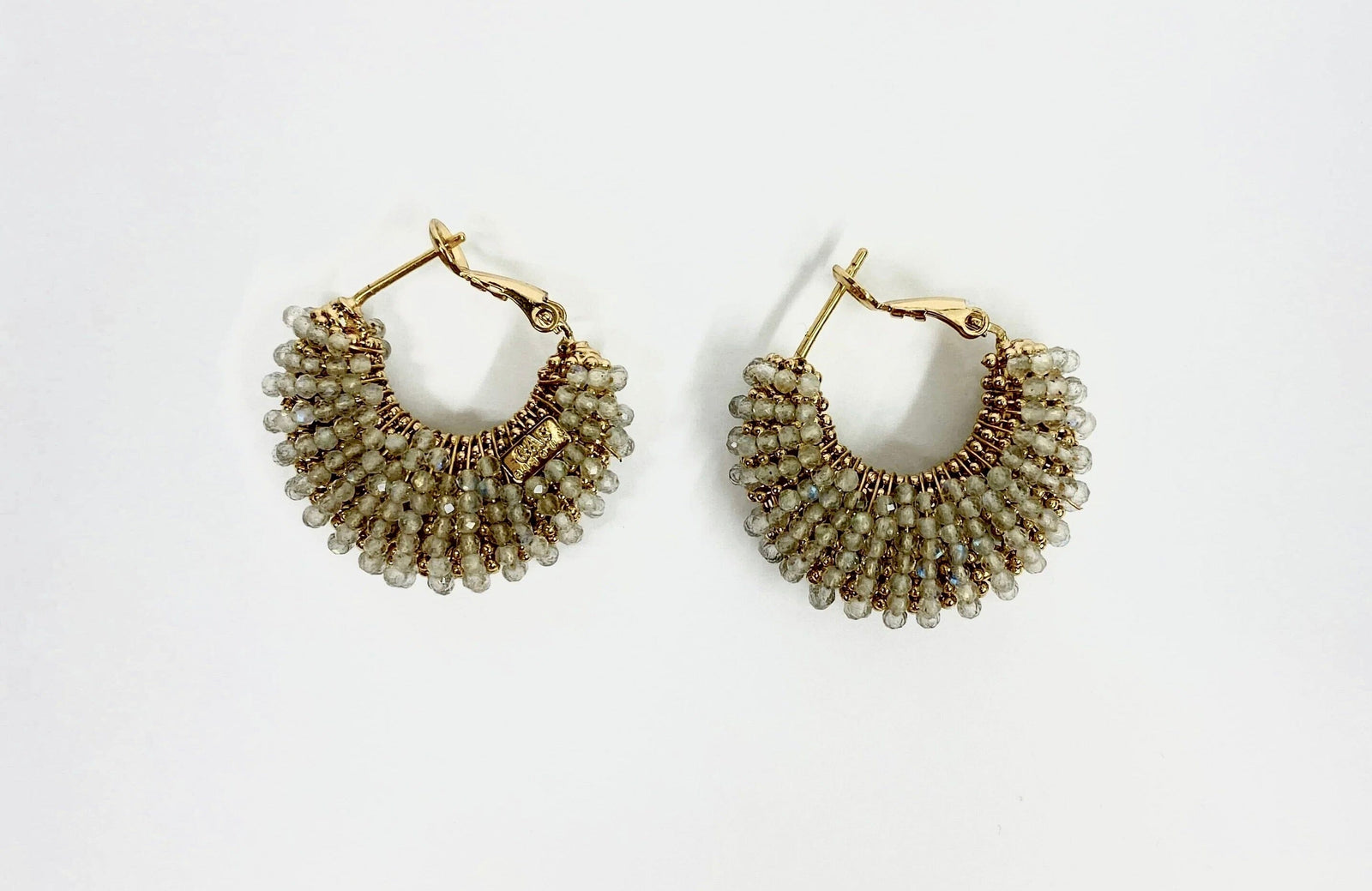 GAS BIJOUX Creolen "IZZIA" Labradorite grau