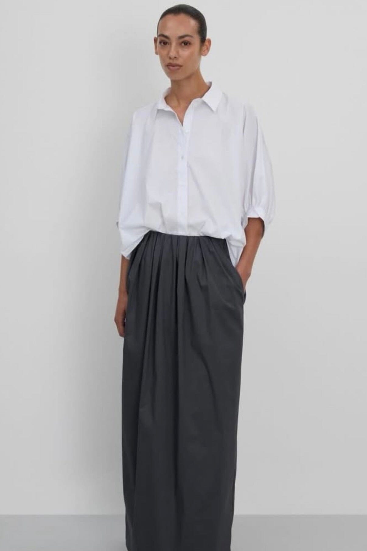 FFC Baumwollblend Oversized Hemd "1030" weiss