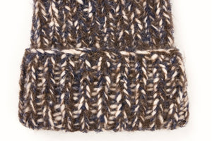 MAIAMI Alpaca Handstrick Mütze brown mélange