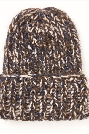 MAIAMI Alpaca Handstrick Mütze brown mélange