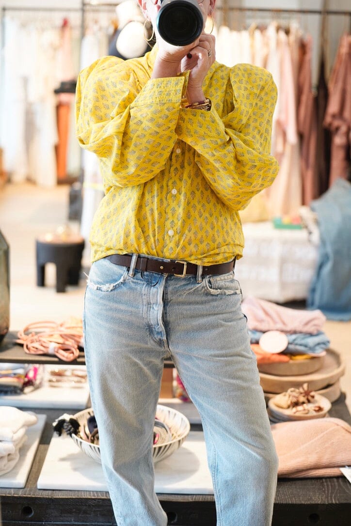 CLARAMONTE Baumwollbluse "Klaus" yellow