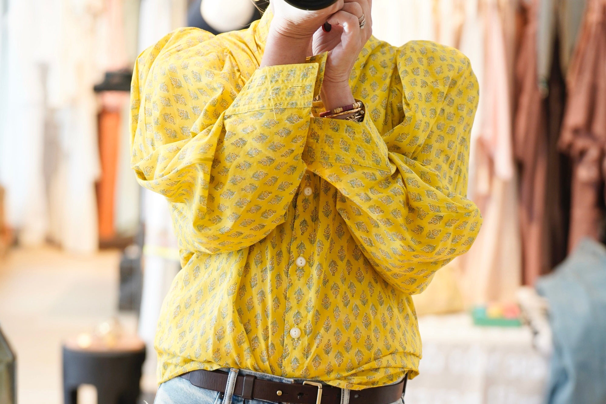 CLARAMONTE Baumwollbluse "Klaus" yellow