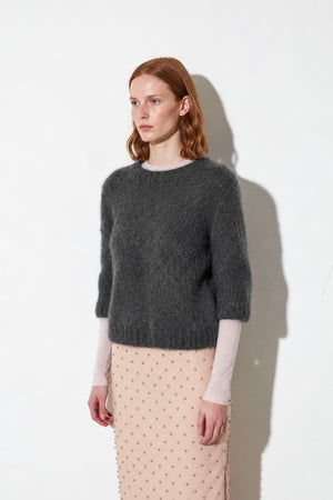 MAIAMI short sleeve cardigan "ALPACA" beige