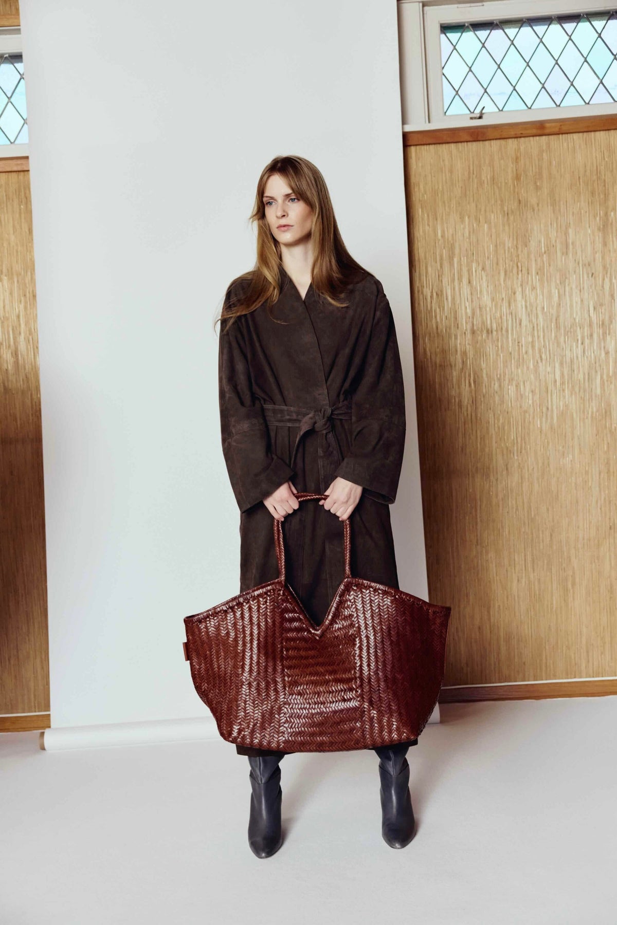 CALAJADE Leather shopper "MISU" L - black