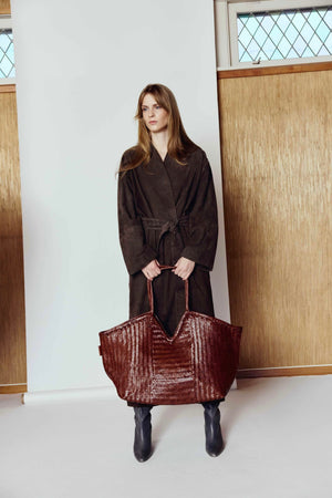 CALAJADE Leather shopper "MISU" L - black