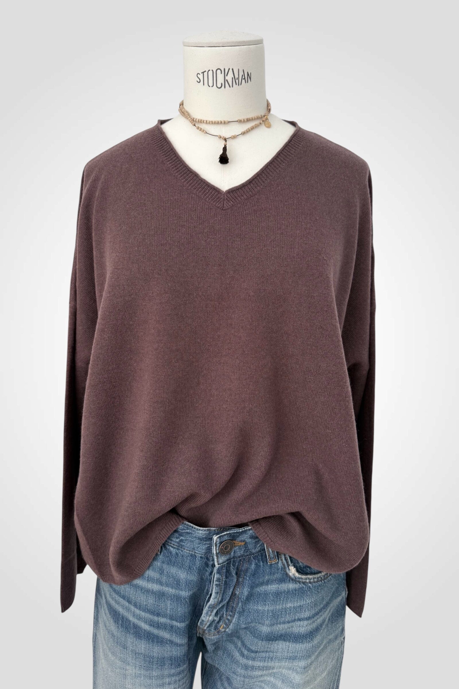 FFC Leichter V-Neck Pullover  "14070" brown/aubergine