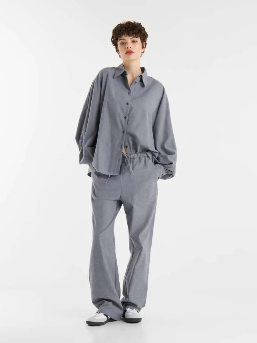 SOSUE Baumwollhose "Anna" grau flanell